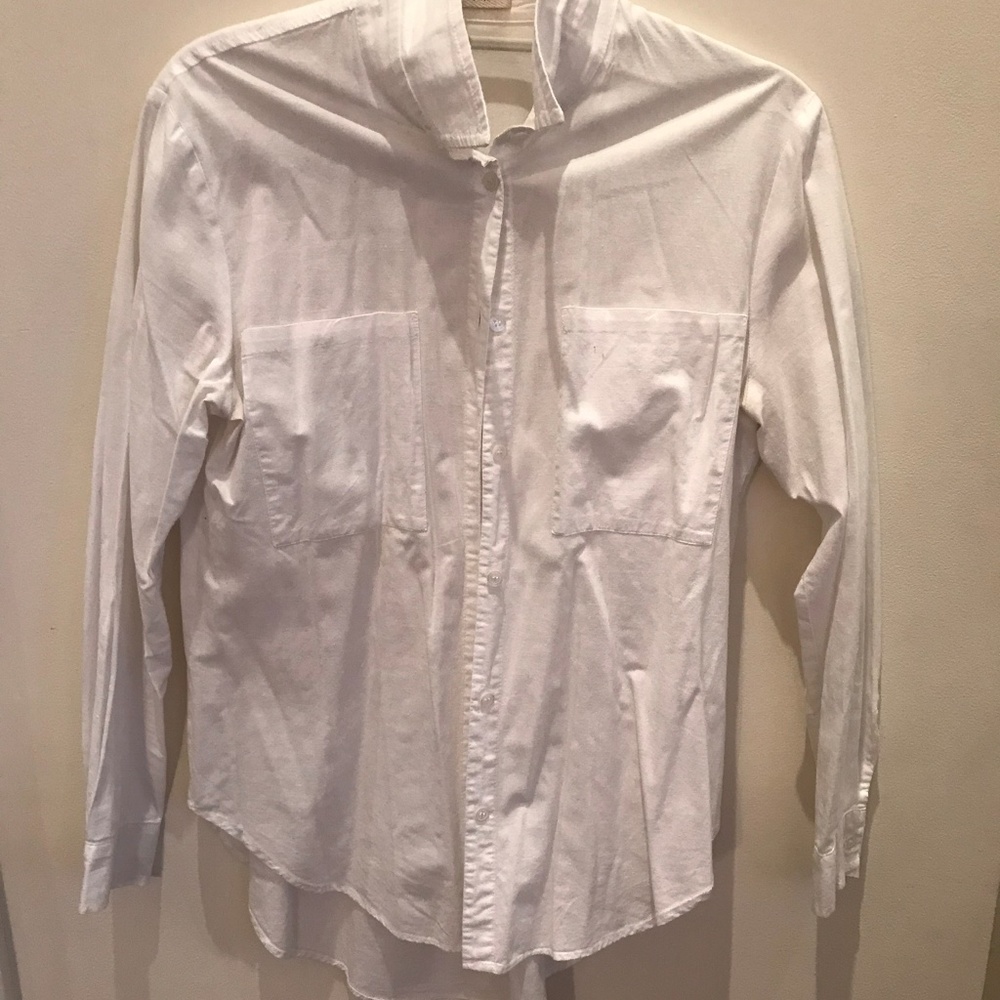Designer White Collared Button Down Shirt
